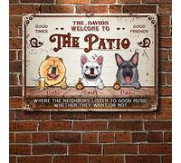 Benvenuti Nel Patio Dove I Vicini Ascoltano Buona Musica, Che Lo Vogliano O No - Cane Personalizzato Tappetino Da Bagno Confortevole Tappeti D'Ingresso Divertenti Zerbino Di Benvenuto 40X60Cm