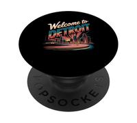 benvenuto, a, detroit, orizzonte, retro, città PopSockets PopGrip Adesivo