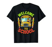 Benvenuto A Scuola Carino Orso Autista di Bus Back To Class Day Maglietta