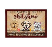Benvenuto Allo Spettacolo - Spero Che Tu Abbia Portato Alcol - Cane Personalizzato Tappetini Porta Dingresso Divertenti Tappeto Ingresso Casa Resistente Zerbino Di Benvenuto Per Interno 40X60Cm