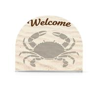 Benvenuto Granchio Grigio Stampa Sabbia Acrilico Portatovaglioli del Ringraziamento per Picnic Bar Rustico Dispenser di tovaglioli indipendente Decorazioni moderne per la casa per Picnic Bar Rustico