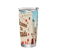 Benvenuto In Canada Scenery Culture Tazza da caffè isolata in acciaio inossidabile con coperchio tazza da viaggio 20 once per il campeggio semplicemente moderno bicchiere da caffè da viaggio 20 once