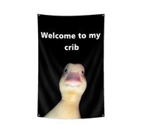 Benvenuto nel mio striscione Crib Duck - Divertente bandiera Hangable Duck Flag | Decorazione da parete divertente per interni ed esterni con grano in , anatre segno di benvenuto arazzo per il
