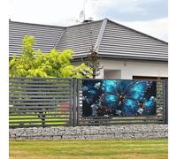 Benvenuto Party Banner Party Fotografia Fondali Foto Sfondo Blu Farfalla e Luna Porta Segno Appeso Bandiera Bandiera Appeso Decorazione Da Parete Benvenuto Portico Segno Decorazione Per Feste Supplie