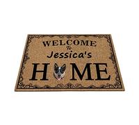 Benvenuto Personalizzato A Casa Di Qualcuno, Simpatico Cane Heeler Blu Tappetini Porta Dingresso Antisporco Tappetino Da Bagno Resistente Zerbino Di Benvenuto Per Soggiorno Terrazzo 40X60Cm