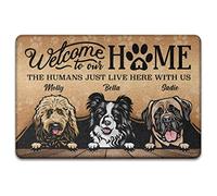 Benvenuto Personalizzato Nel Nostro Cane Di Casa, Nome Personalizzato Per Un Massimo Di 3 Cani Tappetini Porta Dingresso Antisporco Tappeto Ingresso Casa Divertenti Tappetino Da Bagno Per 40X60Cm