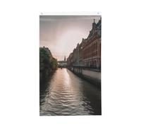 Benvenuto Primavera Bandiera Canale Acqua Edifici Bandiera da giardino 3 x 1,5 m Bandiera per esterni Bandiera Brezza Bandiera a prova di dissolvenza Bandiere per la casa Decorazione interna esterna