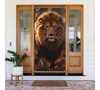 Benvenuto Primavera Porta Copertura Grande Appeso Banner Leone Immagine Benvenuto Portico Segno Francese Privacy Porta Finestra Tende Fotografia Sfondo Stagionale Decorazione esterna