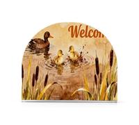 Benvenuto Wild Mallards Ducks Brown Acrylic Bloom portatovaglioli per esterni, sala da pranzo, portatovaglioli e portautensili autoportante decorazione per la casa per esterni, sala da pranzo, 1