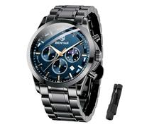 BENYAR BY Orologio da uomo al quarzo analogico in acciaio inossidabile cinturino Timing Date Display impermeabile luminoso orologio Business Casual Sports Watch Fashion Holiday regalo per il padre