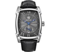 Benyar, orologio da polso da uomo, impermeabile, classico, rettangolare, design vintage, cinturino in pelle A-Black-B