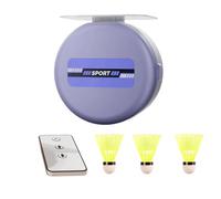 Benytro Badminton Trainer, montaggio a soffitto, altezza regolabile, viola | Trapani automatici a rimbalzo, configurazione con pulsante a scatto, telecomando, 3 volani e 3 ganci senza traccia