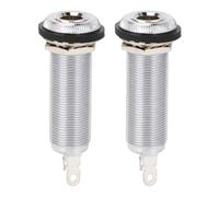 Benytro Presa jack per chitarra e basso, 6,35 mm, a 3 poli, argento | Cilindro lungo filettato, terminali batteria a terra calda dedicati, vestibilità aderente riduce il ronzio, confezione da 2