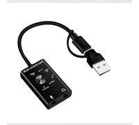 Benytro Scheda audio di tipo C, adattatore audio USB esterno 2 in 1, 7.1 | Modalità 48KHz o 96KHz, campionamento DAC a 16/24 bit, jack per auricolari e microfono, per OS X e per supporto Windows
