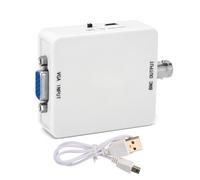 Benytro VGA al convertitore BNC, adattatore video PAL NTSC 1920x1080 60Hz | Ingresso audio analogico L/R, alimentazione USB dalla porta del PC, include cavo USB, compatto 66x55x20mm