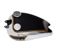 Benzina Carburante Serbatoio + Cappello Nero E Cromo Con Replica Smiths Speedo