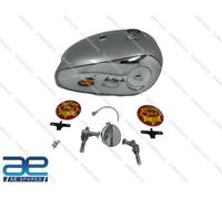Benzina Carburante Serbatoio Cromo & Argento 4 Gallan Con Tappo Rubinetto Per