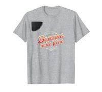 Benzina nelle Vene - Regalo per Appassionati di Auto Maglietta, Uomo, Grigio Melange, 3XL