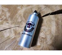 Benzinflasche Alluminio 800ml Argento Metallizzato Teschio Orletanos Bottiglia