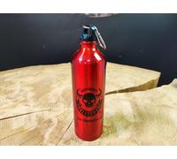 Benzinflasche Alluminio 800ml Brillante Rosso Skull Orletanos Bottiglia Benzina