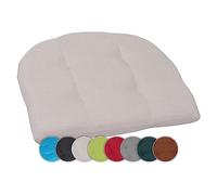 Beo Cuscino Sedia 40x40 cm Mezzo Rotondo | Cuscini Traspiranti per Sedie da Giardino Made in EU | Cuscino per Sedia da Giardino | Cuscino per Sedia da Esterno Lavabile | Cuscino in Beige