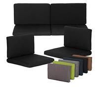 Beo Lounge Set Monaco | Cuscini da esterno traspiranti | Cuscini da giardino con cerniera | Adatto ai mobili lounge Allibert | 4 Cuscino di seduta e 4 cuscino di schienale | Cuscinoni antracite