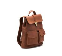 Beocca Lorne Zaino, Cognac, Tasche Frontali Magnetiche, Pelle Conciata al Vegetale, Fatto a Mano