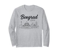 BEOGRAD Skyline Souvenir - Belgrado Serbia Souvenir Maglia a Manica