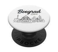 BEOGRAD Skyline Souvenir - Belgrado Serbia Souvenir PopSockets PopGrip Adesivo