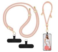 Beojonvy Cordino per Cellulare Universale, Cordino Regolabile Senza Custodia con Fascia per Polso e 2 Patch, Adatto a Tutti Gli Smartphone per Vacanze Outdoor, Rosa Oro