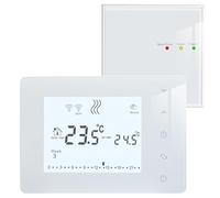 Beok BOT-X306 Termostato wireless programmabile per caldaia a gas alimentato a batteria con ricevitore a parete o separato, bianco