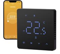 Beok Termostato WiFi per caldaia, programmazione giornaliera, controllabile tramite Tuya o Smart Life, compatibile con Alexa e Google Assistant, controllo vocale, 230 V, termostato da incasso nero.