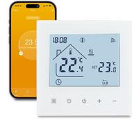 Beok Termostato Wifi Smart Ambiente per Riscaldamento Elettrico Programmabile Senza Fili Con Sensore Esterno, Display LCD Compatibile Alexa, Google Home 16A TDR89W-WIFI-EP Bianco