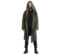 Beokeuioe Cappotto vintage da uomo Steampunk Cappotto da uomo Trench Cappotto invernale gotico Giacca a vento con cappuccio Steampunk Giacca Gothic, A2 verde., XL