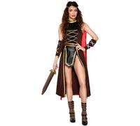 Beokeuioe Costume da dea greca egiziana Cleopatra Cleopatra Cosplay Abbigliamento Gladiatori Romani Donna Halloween Party Carnevale Costume da Mascherata Vestito per Adulti, Nero , S