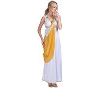 Beokeuioe Egiziana Cleopatra Cleopatra Cosplay Abbigliamento Dea greca Costume Gladiatori Romani Donna Halloween Party Carnevale Costume Mascherata Vestito per Adulti, bianco, M
