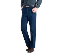 Beokeuioe Jeans da uomo in denim elasticizzato, in cotone, blu, nero, comodi e facili da pulire, da uomo, vestibilità normale, taglio dritto, elasticizzati, jeans basic washed, E1 blu, XXXL