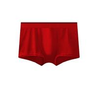 Beokeuioe mutande da uomo cotone sexy traspirante strip boxer vita elastico grande confortevole biancheria intima da uomo per uomo mutande economiche uomo, Colore: rosso, L