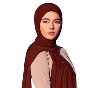 Beokeuioe Sciarpa da donna, moderna, in morbido jersey, musulmano, abito turco, islamico, di alta qualità, per preghiera, hijab da donna, regalo per hijab, Colore: rosso, L