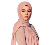 Beokeuioe Sciarpe da donna, Sciarpe moderne in morbido jersey, Abito musulmano turco islamico premium, Hijab per donne, Sciarpa per la preghiera, Sciarpa Hijab regalo per Umrah, oro rosa., L