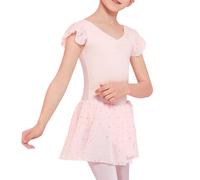 Beokeuioe Tuta da danza per bambini, design funzionale per allenamento di danza e ginnastica, materiale elastico per la massima libertà di movimento, Rosa chiaro., 120 cm