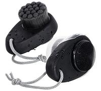 Beomeen Confezione da 2 spazzole per la pulizia del viso, 2 in 1, in silicone, esfoliante per la pulizia profonda dei pori, spazzola per il lavaggio del viso a doppio lato, con morbida microfibra di