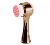 Beomeen Spazzola per il viso 2 in 1, spazzola esfoliante per la pulizia del viso in silicone con setole morbide ultra sottili e manuali a doppio lato per lavare il viso e massaggiare i pori, colore oro