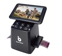 BEONEGLOBAL ClearScan S5 - Scanner per pellicole ad alta risoluzione e diapositive con schermo LCD da 5", converte rapidamente 135, 126, 110 Super8 negativi e diapositive in foto digitali JPEG da 24
