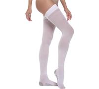 BeOnTop Calze Compressione Graduata Donna Uomo, Calza elastica per vene, Calze contenitive Donna e Uomo Linea Medical by Gambetti (L, Bianco)