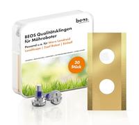 BEOS® 30 x Lame di Ricambio Premium Titan + Viti con Blocco - Lame di Ricambio per Le Marche Premium Worx, LandXcape, Einhell, Kress - Spessore delle Lame 0,9 mm per Un Lungo Piacere del Taglio