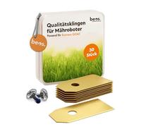 BEOS Lame di ricambio in titanio e viti di bloccaggio 30x premium - Compatibile con i rasaerba robot Ecovacs - Per un taglio perfetto e un prato sano