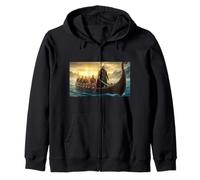 Beowulf Arriva in Danimarca con Il Mito della Barca dei Vichinghi Warriors Felpa con Cappuccio