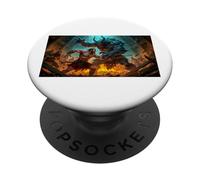 Beowulf combatte il mostro Grendel di notte saga nordica PopSockets PopGrip Adesivo