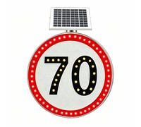 BeoyNot 24"/30" Cartello Flash Limit 10-90 mph, Alimentato da Pannelli solari, Cartello dossi, segnaletica Stradale, Numeri Personalizzabili, con Accessori, per Strade, scuole, parcheggi 70-30in